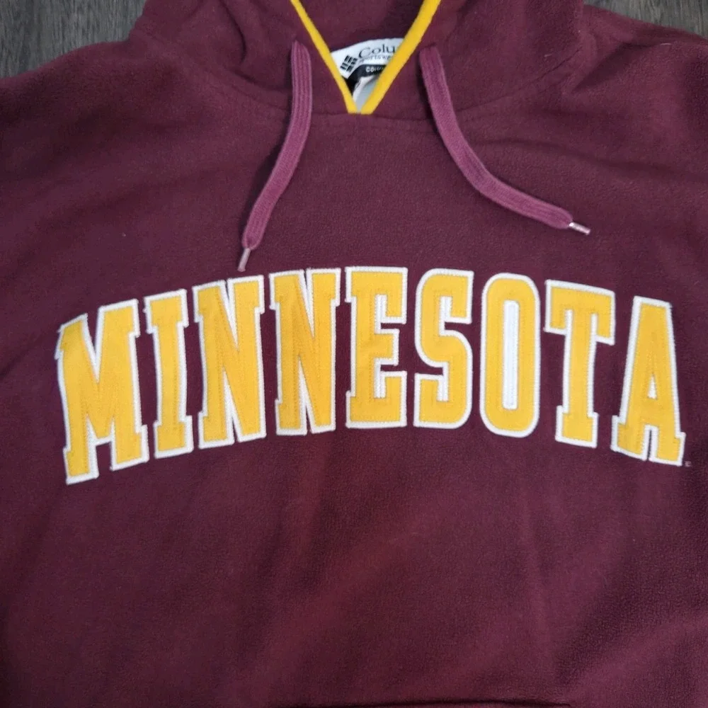 Columbia Sportswear Fleece Minnesota Gophers Hoodie Maroon Mens Medium Pullover